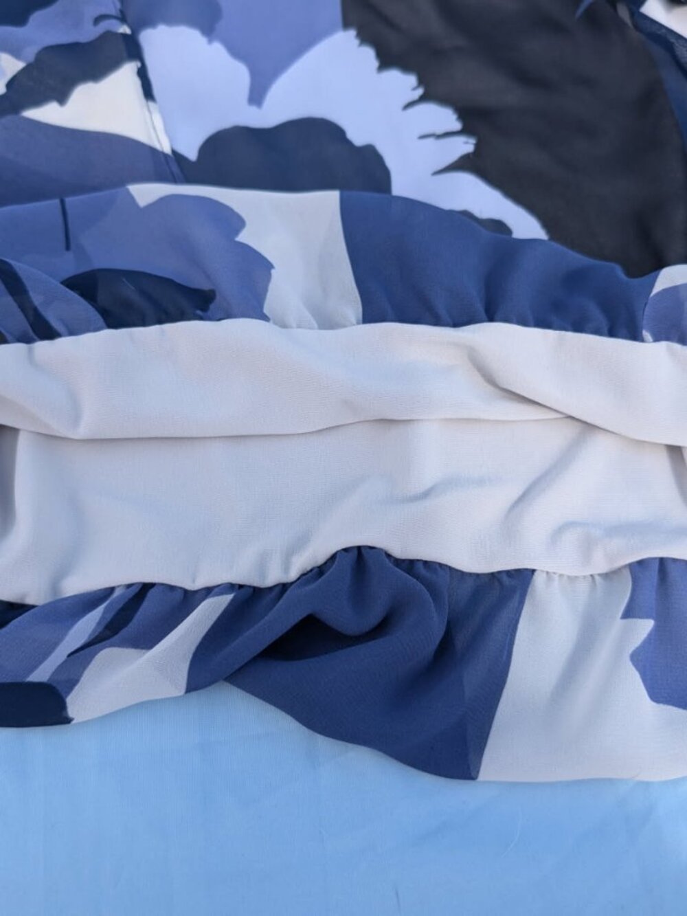 ALFANI L Blue Patterned Blouse - Picture 4 of 8